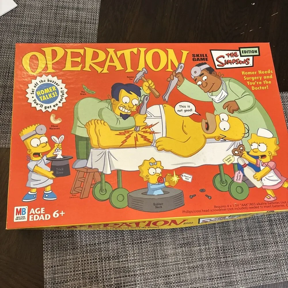 COMPLETE Homer Speaks Operation Simpsons Edition Board Game 2005 Milton Bradley